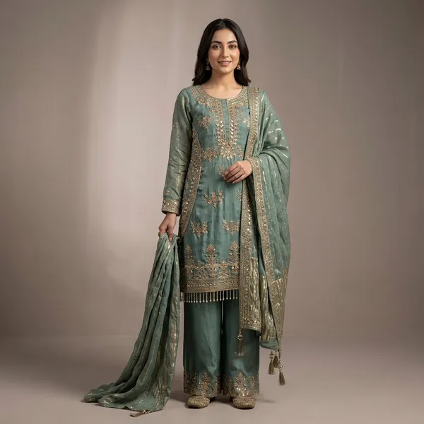 Green_Fendy_Silk_Embroidered_Palazzo_Suit_Set_For_Women