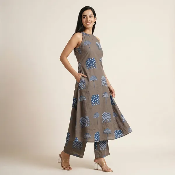 Brown_Rayon_Printed_Sleeveless_Kurta_Palazzo_Set_For_Women
