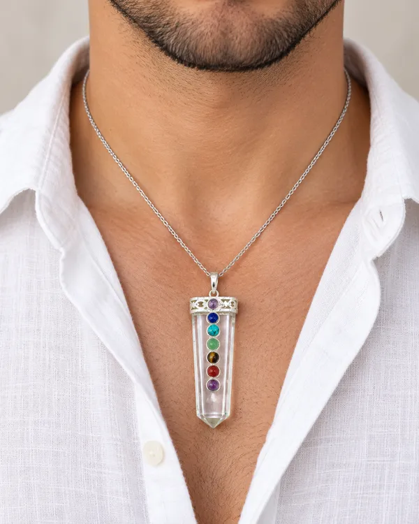 7_Chakra_Clear_Quartz_Healing_Pendant