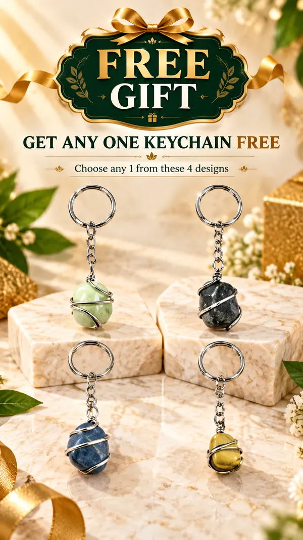 Pack_Of_4_Handcrafted_Wire_Wrapped_Tumbled_Gemstone_Keychains_