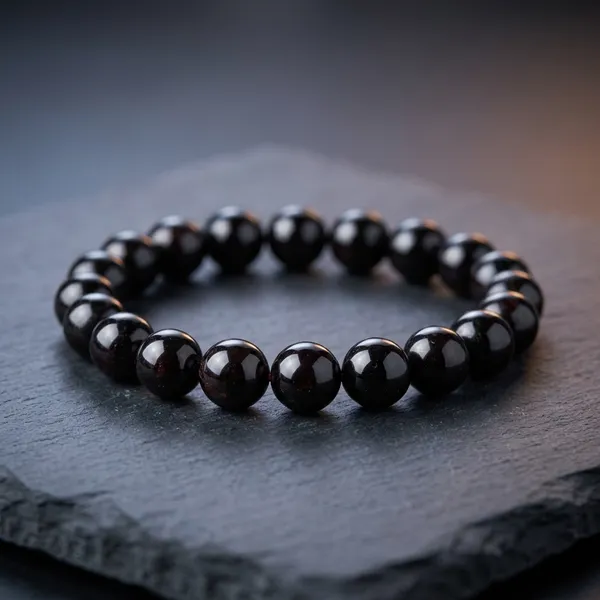 Black_Garnet_Beaded_Stretch_Bracelet