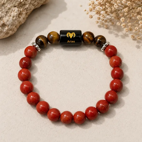 Aries_(Mesh_Rashi_)_Zodiac_Red_Jasper_&_Tiger_Eye_Bracelet