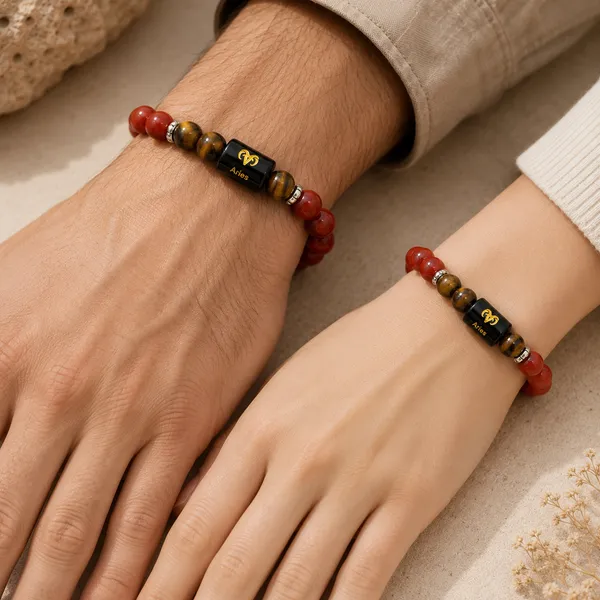 Aries_(Mesh_Rashi_)_Zodiac_Red_Jasper_&_Tiger_Eye_Bracelet