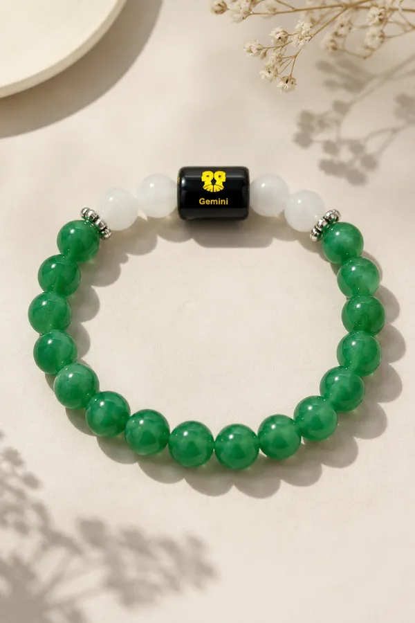 Gemini_(Mithun_Rashi)_Zodiac_Green_Aventurine_&_Milky_Quartz_Bracelet