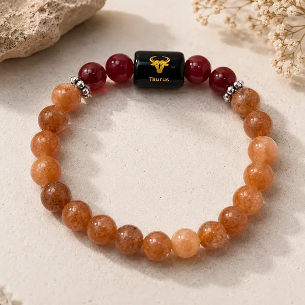 TAURUS_(Vrishabh_Rashi_)_Zodiac_Sunstone_&_Carnelian_Bracelet
