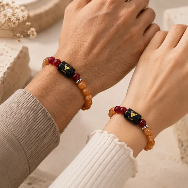 TAURUS_(Vrishabh_Rashi_)_Zodiac_Sunstone_&_Carnelian_Bracelet