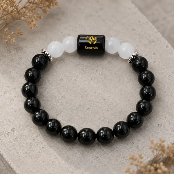 Scorpio_(Vrishchik_Rashi)_Zodiac_Black_Obsidian_&_Milky_Quartz_Bracelet