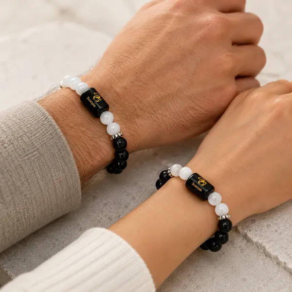 Scorpio_(Vrishchik_Rashi)_Zodiac_Black_Obsidian_&_Milky_Quartz_Bracelet