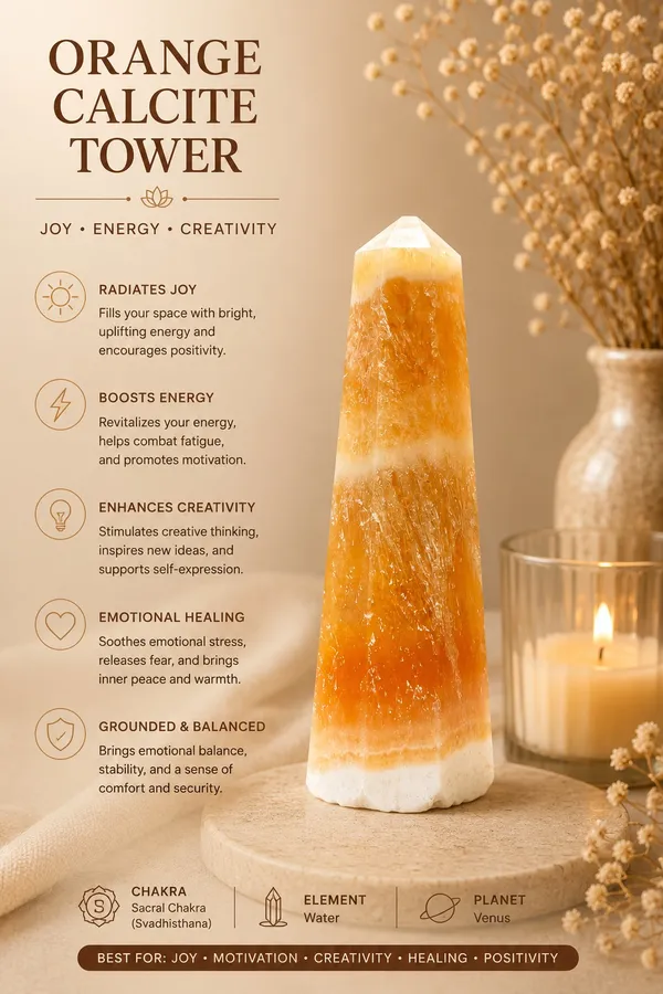 Healing_Crystals_|_Orange_Calcite_Tower