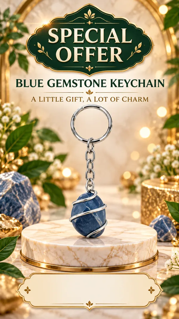 Wire_Wrapped_Blue_Agate_Gemstone_Keychain