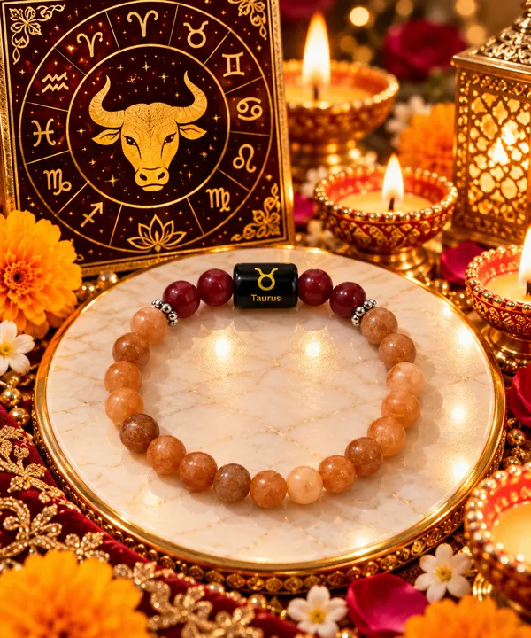 TAURUS_(Vrishabh_Rashi_)_Zodiac_Sunstone_&_Carnelian_Bracelet