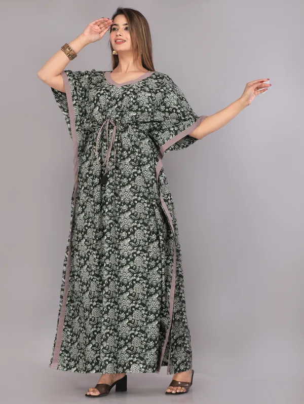 Chakra-Flower-Green_LoungeWear_Pure_Cotton_Kaftan