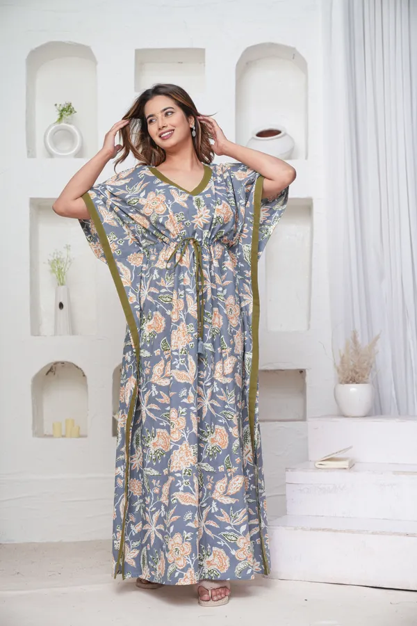 MariGold_Grey_LoungeWear_Pure_Cotton_Kaftan
