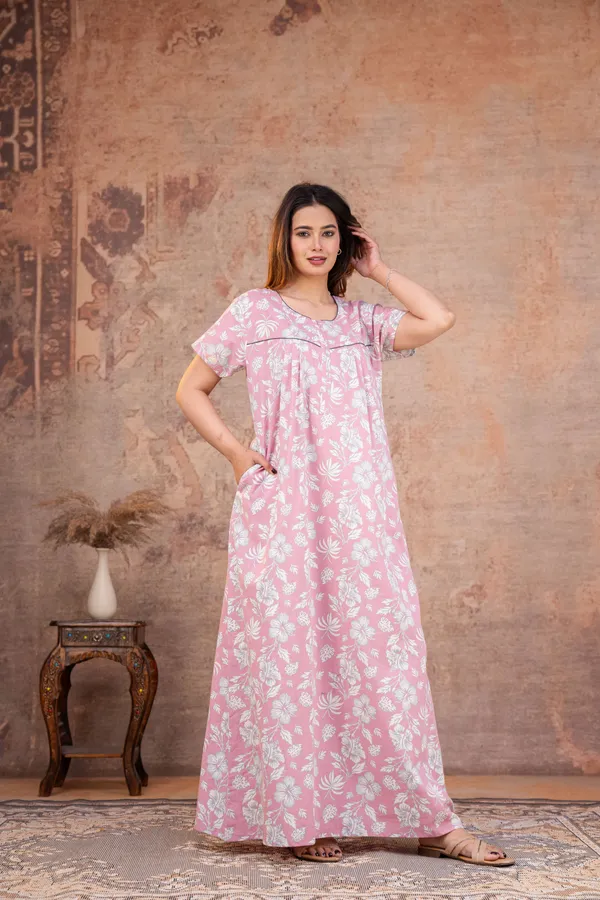 Petals-Sketch-Mauve_Discharge-Print_Pure_Cotton_NightGown