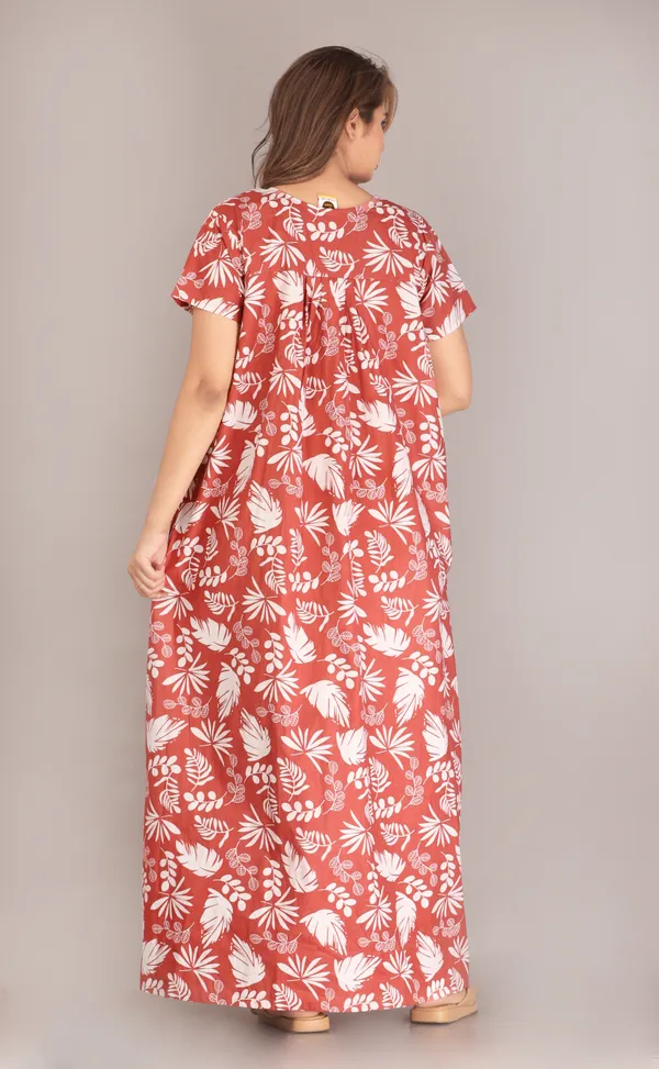 PineLeaf-Rust_Procian-Print_Pure_Cotton_NightGown