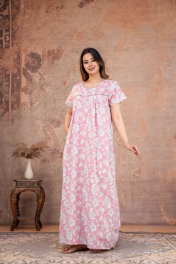 Petals-Sketch-Mauve_Discharge-Print_Pure_Cotton_NightGown