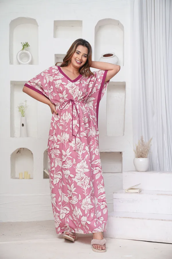 Pastel_Flower_Rose_LoungeWear_Pure_Cotton_Kaftan