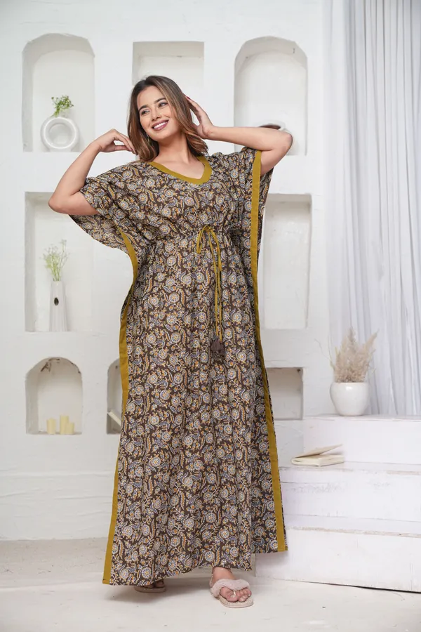 Coffee_Flower_Grey_LoungeWear_Pure_Cotton_Kaftan