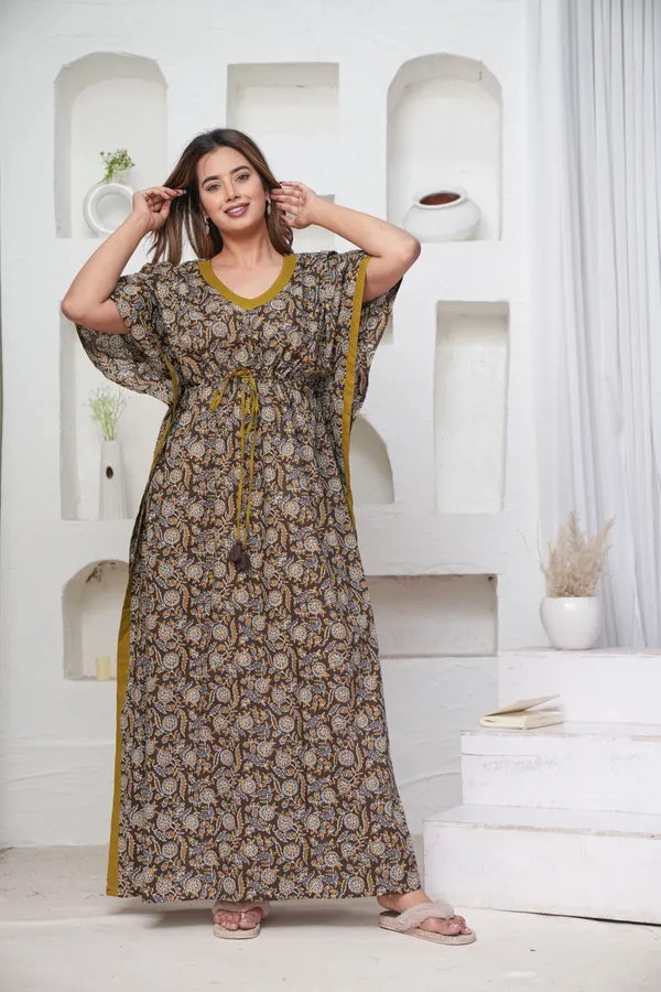 Coffee_Flower_Grey_LoungeWear_Pure_Cotton_Kaftan