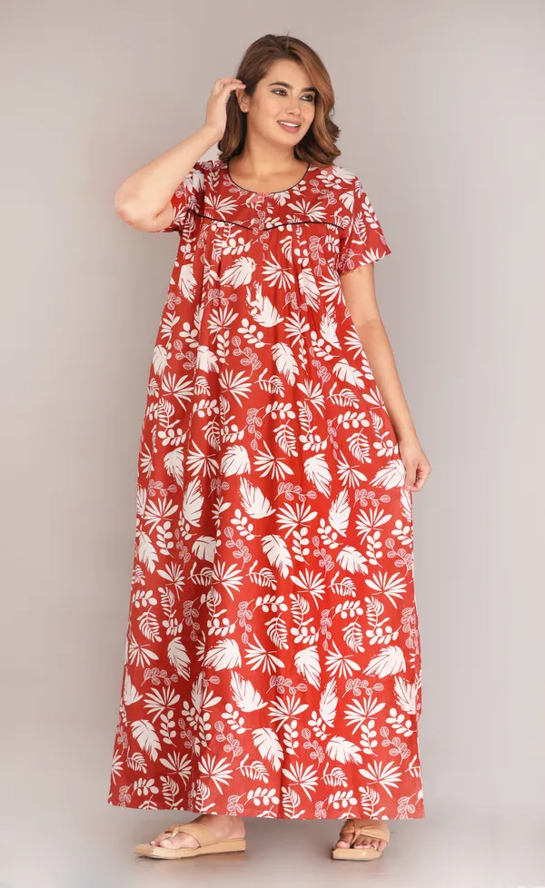 PineLeaf-Rust_Procian-Print_Pure_Cotton_NightGown
