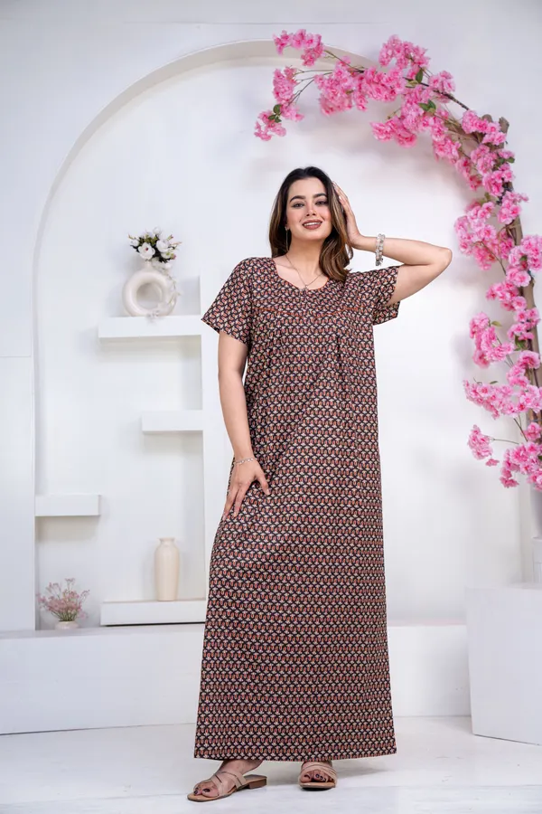 Mango-buti-Coffee_Procian-Print_Pure_Cotton_NightGown