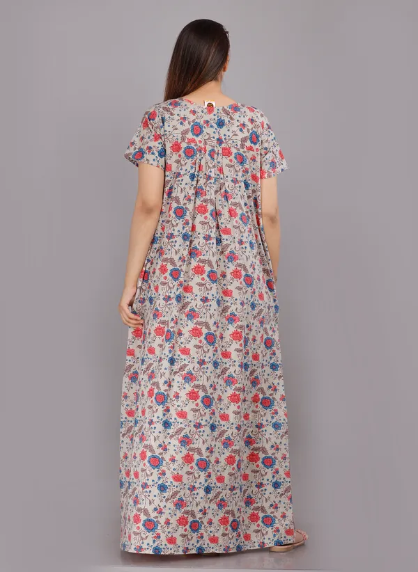 Eight_Colour_Flower-Grey_Discharge-Print_Pure_Cotton_NightGown