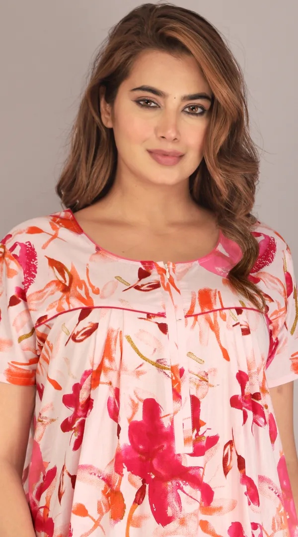 Spray-Flower-Pink_Discharge-Print_Pure_Cotton_NightGown
