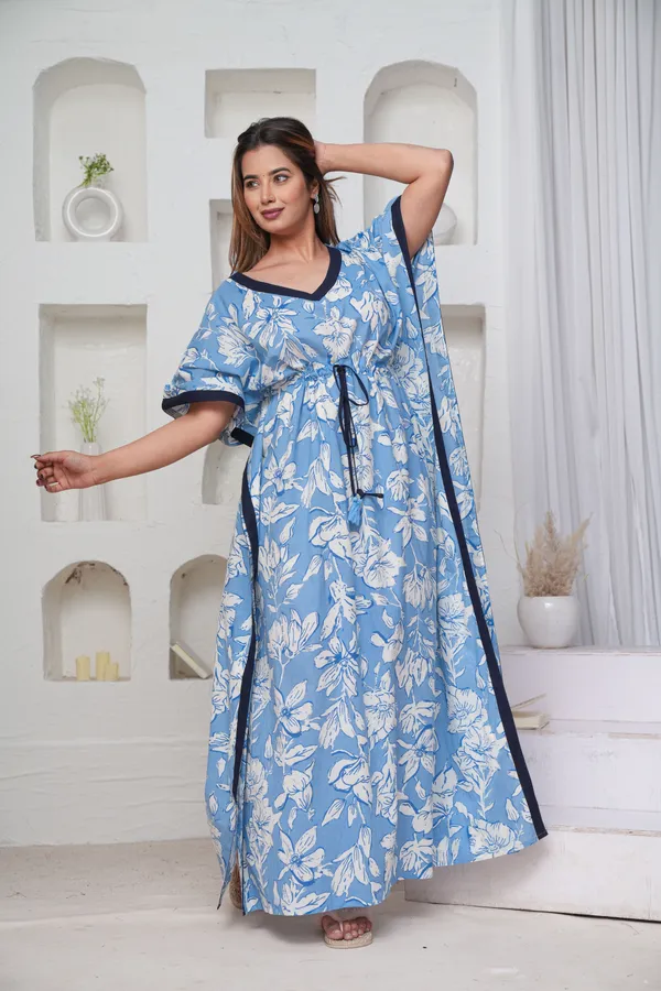 Pastel_Flower_Sky_Blue_LoungeWear_Pure_Cotton_Kaftan