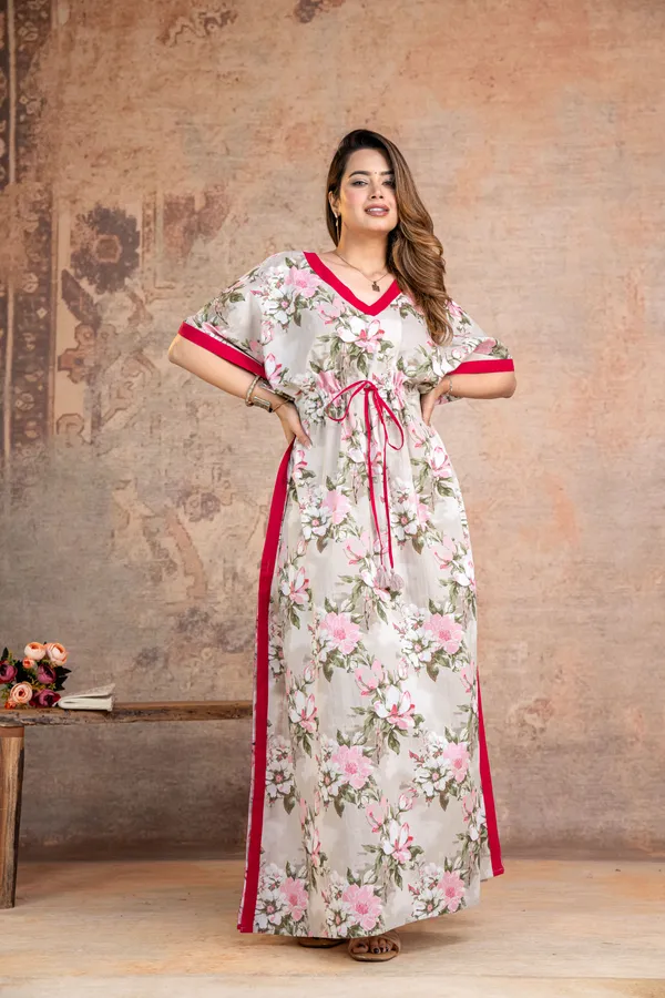Blossam_Flower_Grey_LoungeWear_Pure_Cotton_Kaftan
