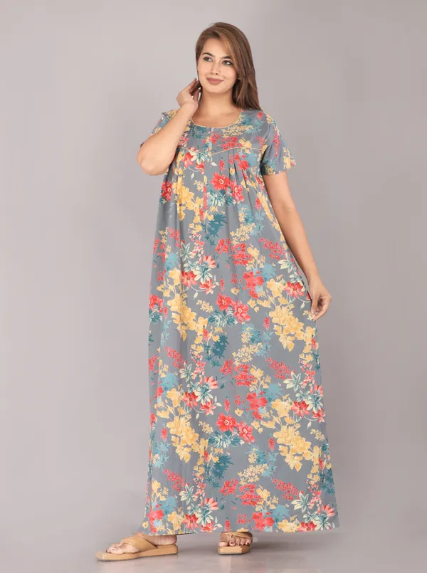 Foam-Flower-Dark_Grey_Discharge-Print_Pure_Cotton_NightGown