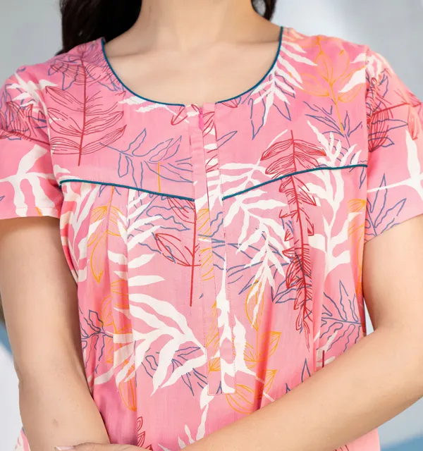 Patravali-Pink_Discharge-Print_Pure_Cotton_NightGown