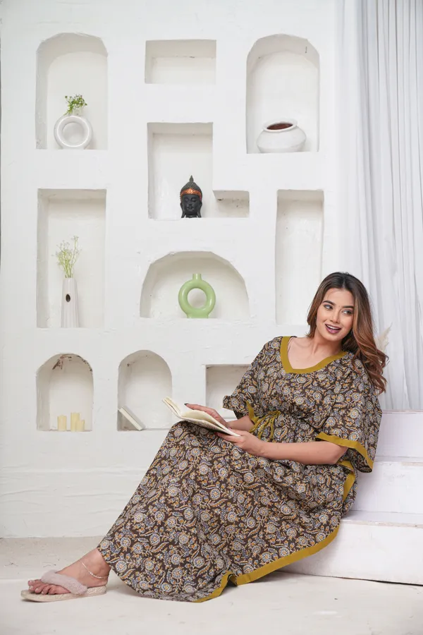 Coffee_Flower_Grey_LoungeWear_Pure_Cotton_Kaftan