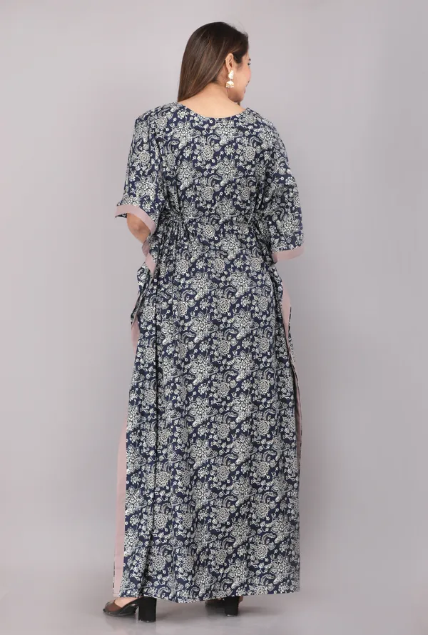 Chakra_Flower_Blue_LoungeWear_Pure_Cotton_Kaftan