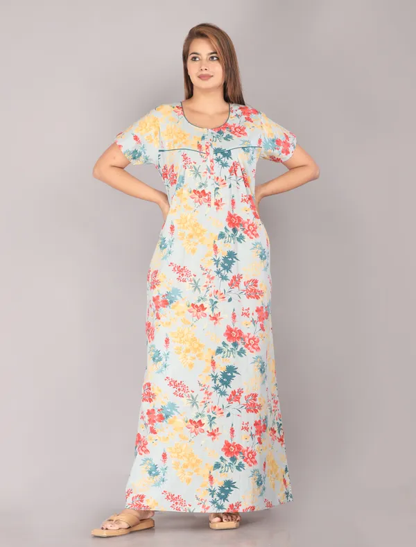 Foam-Flower-Light_Grey_Discharge-Print_Pure_Cotton_NightGown