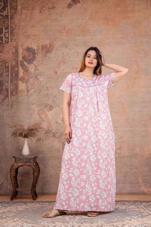 Petals-Sketch-Mauve_Discharge-Print_Pure_Cotton_NightGown