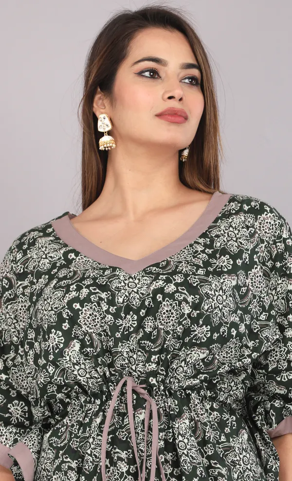 Chakra-Flower-Green_LoungeWear_Pure_Cotton_Kaftan