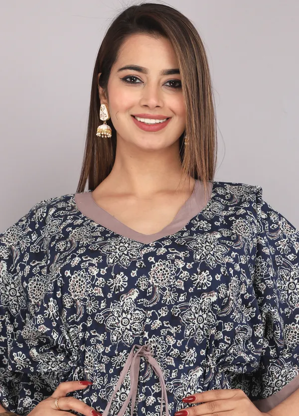 Chakra_Flower_Blue_LoungeWear_Pure_Cotton_Kaftan