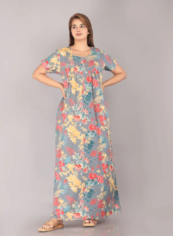 Foam-Flower-Dark_Grey_Discharge-Print_Pure_Cotton_NightGown
