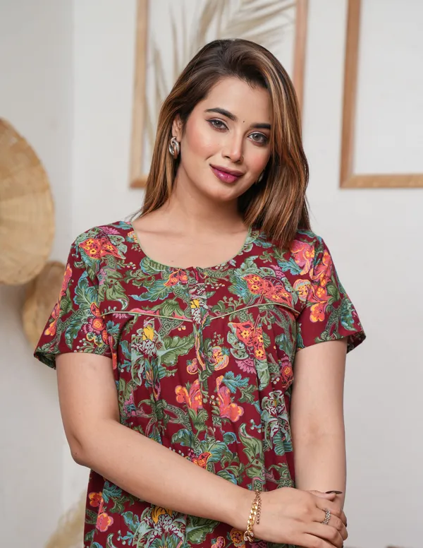 Palaash_Maroon_Discharge-Print_Pure_Cotton_NightGown
