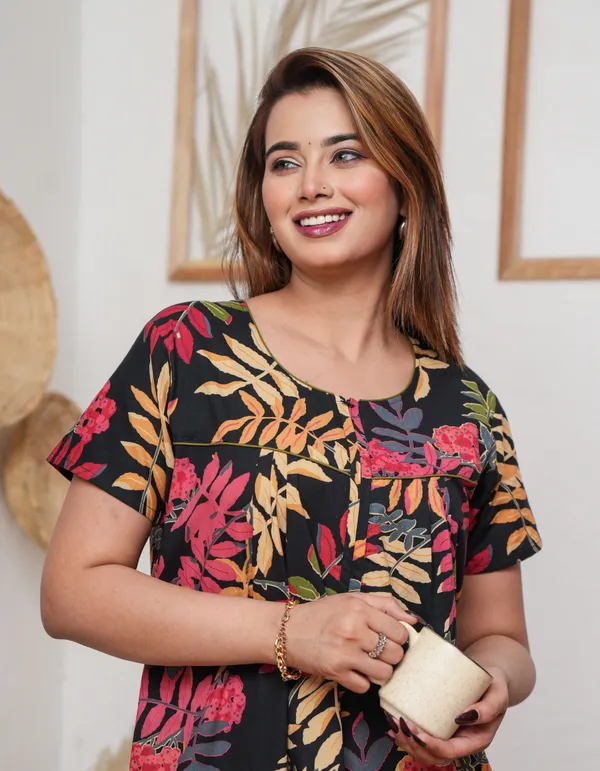 Neem_Leaves_Black_Discharge-Print_Pure_Cotton_NightGown