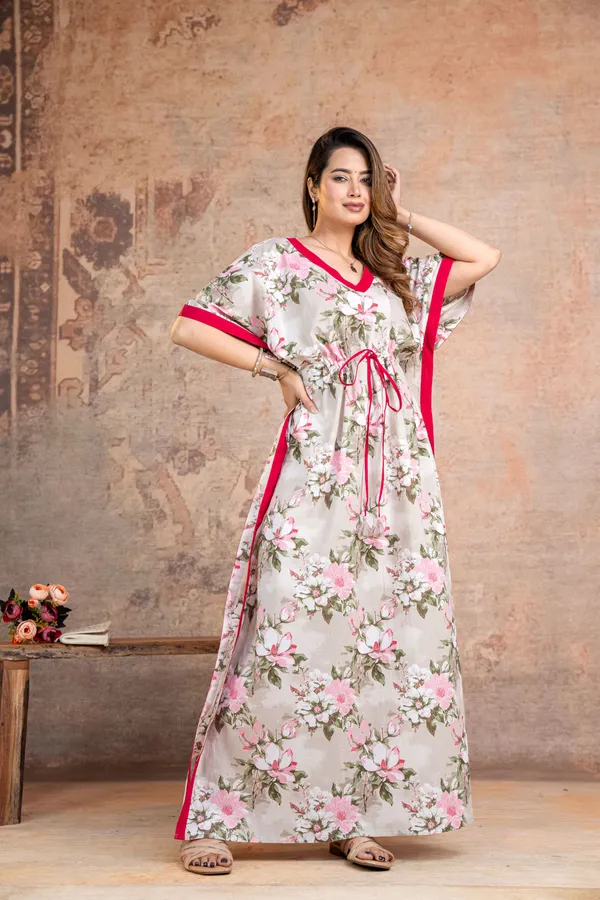 Blossam_Flower_Grey_LoungeWear_Pure_Cotton_Kaftan
