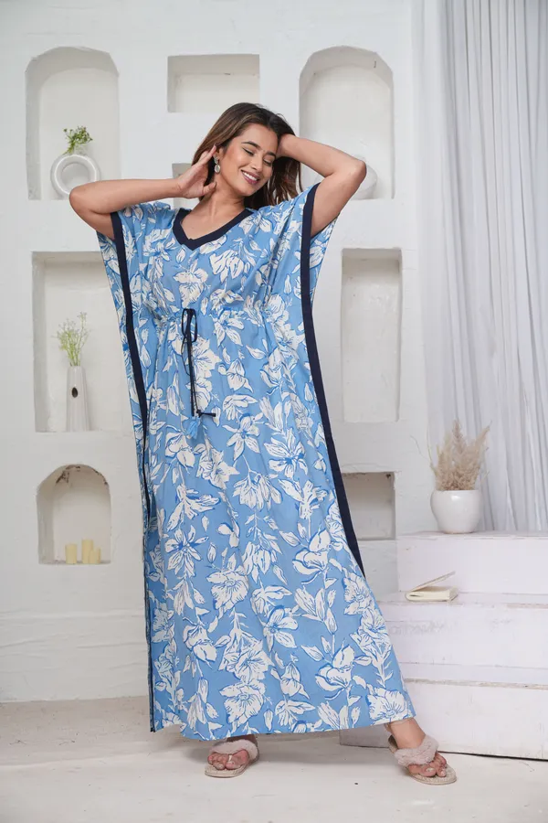 Pastel_Flower_Sky_Blue_LoungeWear_Pure_Cotton_Kaftan
