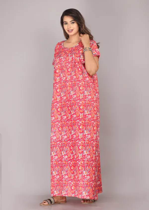 Petals-Flora-Pink_Procian-Print_Pure_Cotton_NightGown
