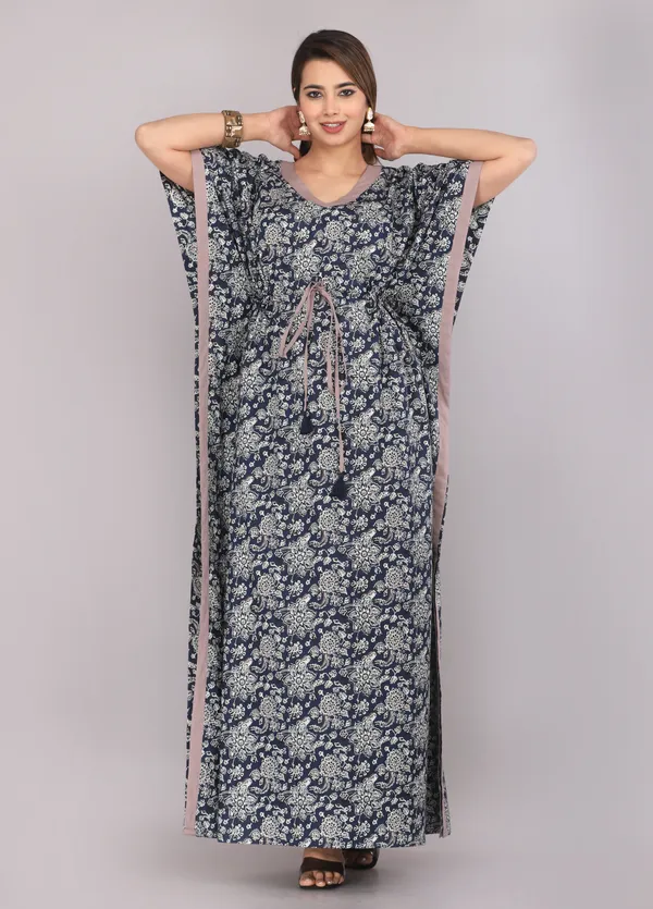 Chakra_Flower_Blue_LoungeWear_Pure_Cotton_Kaftan