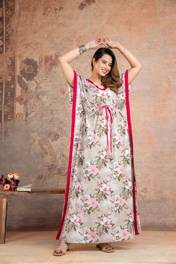 Blossam_Flower_Grey_LoungeWear_Pure_Cotton_Kaftan