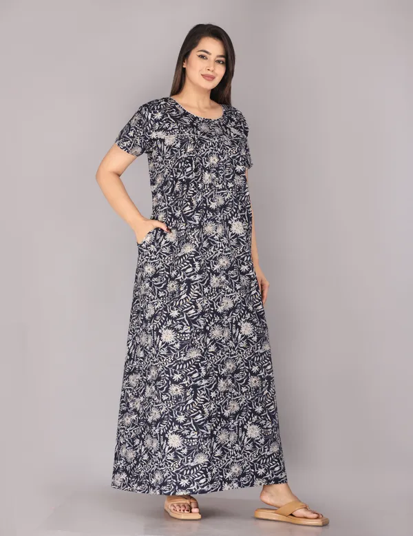 Berries-Blue_Discharge-Print_Pure_Cotton_NightGown