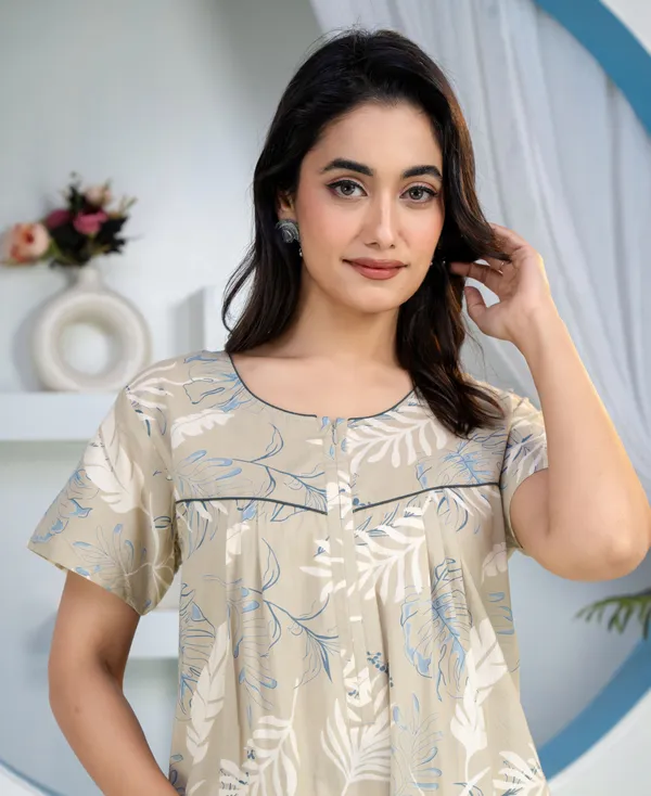 Plum-Leaf-Grey_Discharge-Print_Pure_Cotton_NightGown