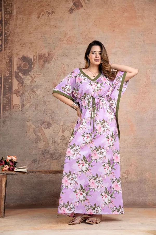Blossam_Flower_Purple_LoungeWear_Pure_Cotton_Kaftan