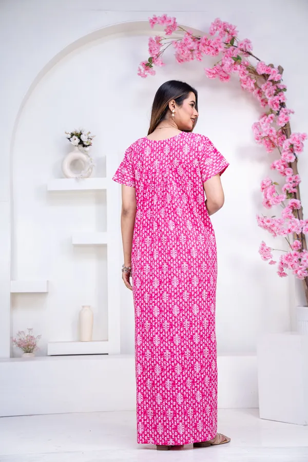 Fern-Pink_Procian-Print_Pure_Cotton_NightGown