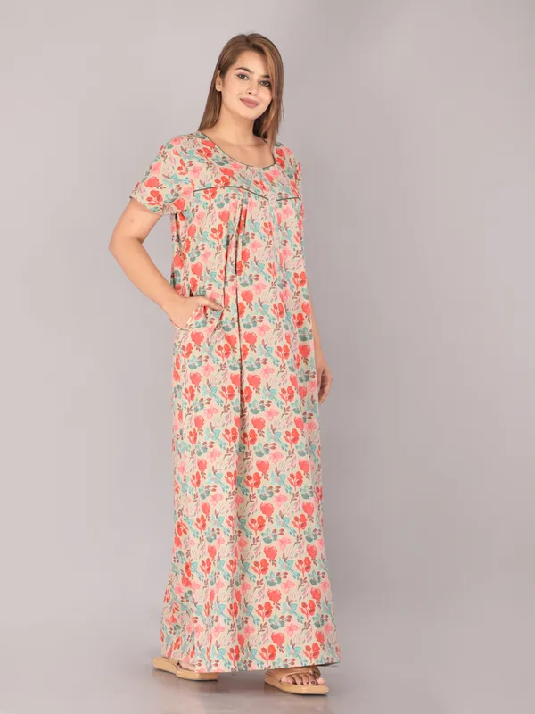 Bell_Flower-Grey_Discharge-Print_Pure_Cotton_NightGown
